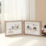 cadre photo rotatif double face moderne minimaliste multi photo gris imitation bois horizontal vertical