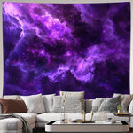 tapisserie scénique nuages étoiles ciel violet moderne décoration intérieure chambre salon polyester