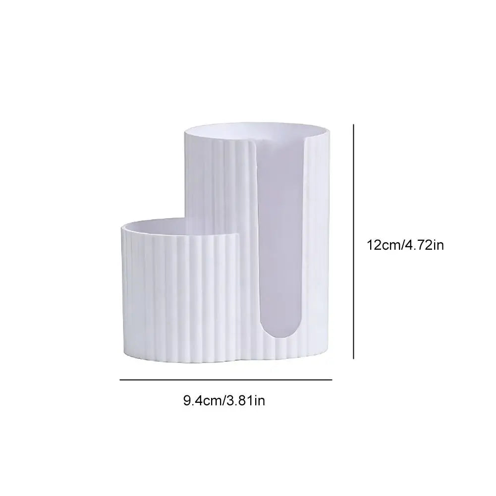 organisateur maquillage pot blanc rayures moderne brosse éponge coton scies serviettes