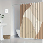 rideau douche abstrait moderne imperméable polyester opacité beige minimaliste geometrique 180x200cm