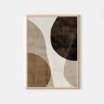 affiches abstraites modernes toile beige marron sans cadre ensemble trois impressions minimalistes