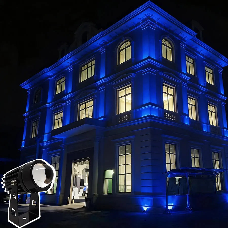 projecteur led extérieur moderne 12w 9w 5w rgb télécommande ip65 clips noir
