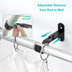 supports rideau modernes métal noir vis réglables tringle pouce opaques accessoires voilures