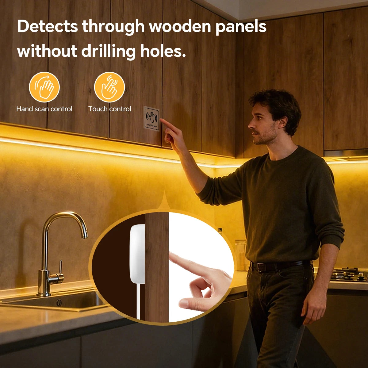 ruban led cob tactile miroir maquillage armoire cuisine salon blanc chaud moderne étanche