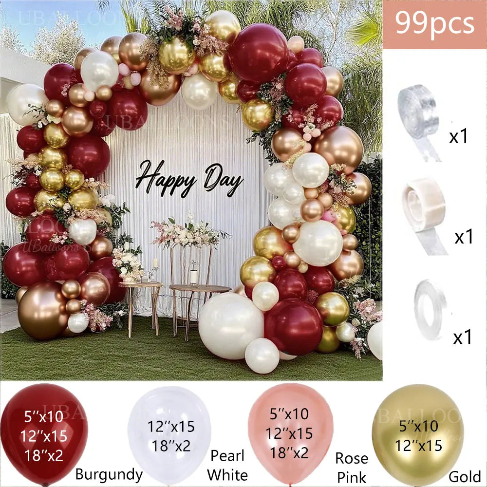 Guirlande ballons mariage rose bordeaux