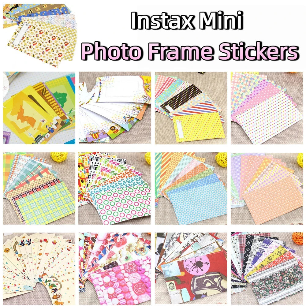 sticker deco multicolore animal cupcake enfantin adhesif photo bordure creatif points carreaux sourires cercles