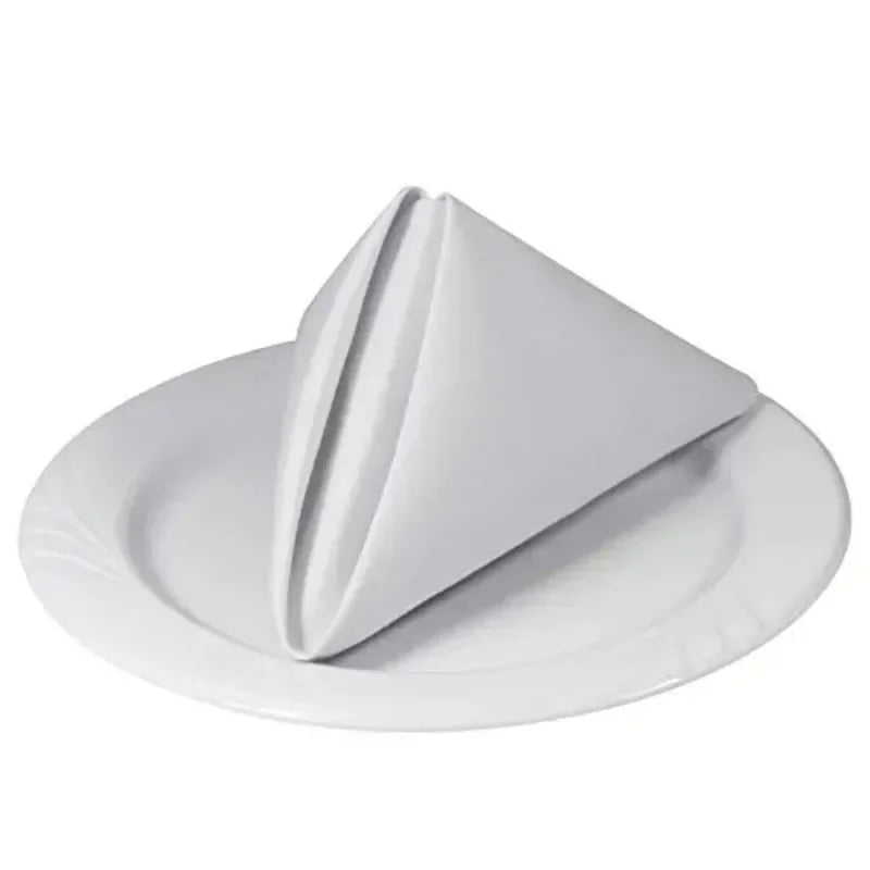 serviettes table polyester blanc imprimé végétal classique maison restaurant 43x43cm pack pièces