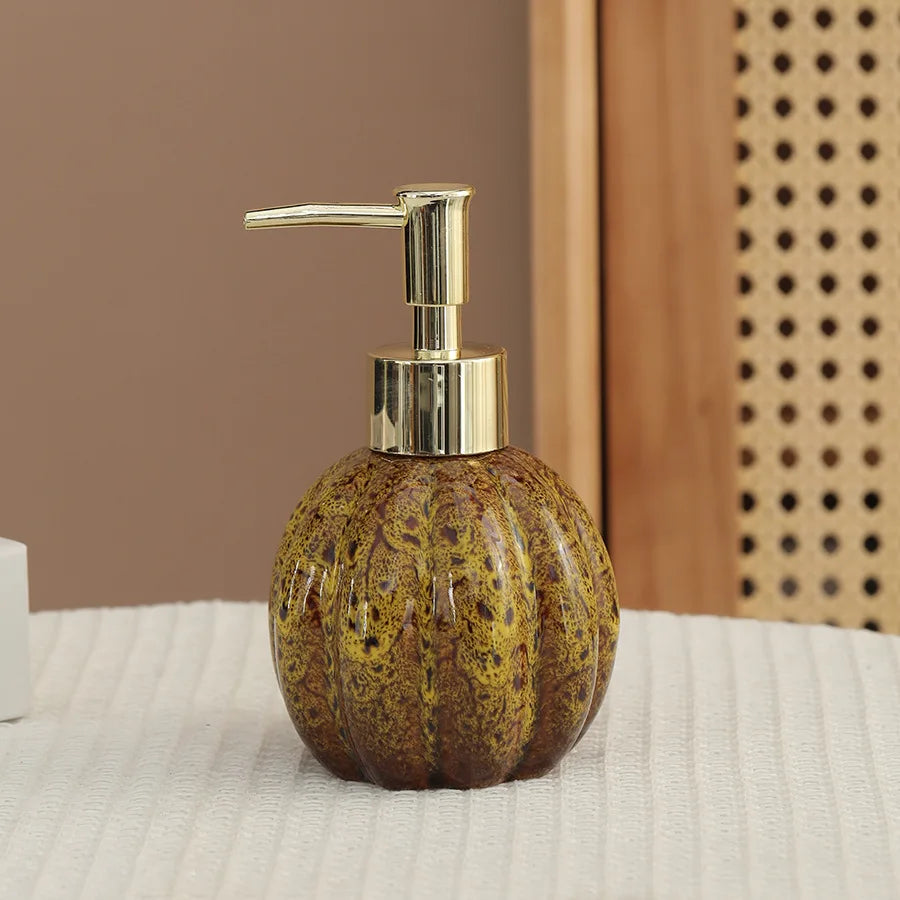 distributeur savon liquide céramique texture marbrée moderne bleu rouge vert jaune