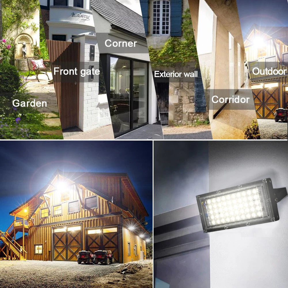 projecteur led moderne étanche ip65 220v noir 100w 150w extérieur aluminium câbles