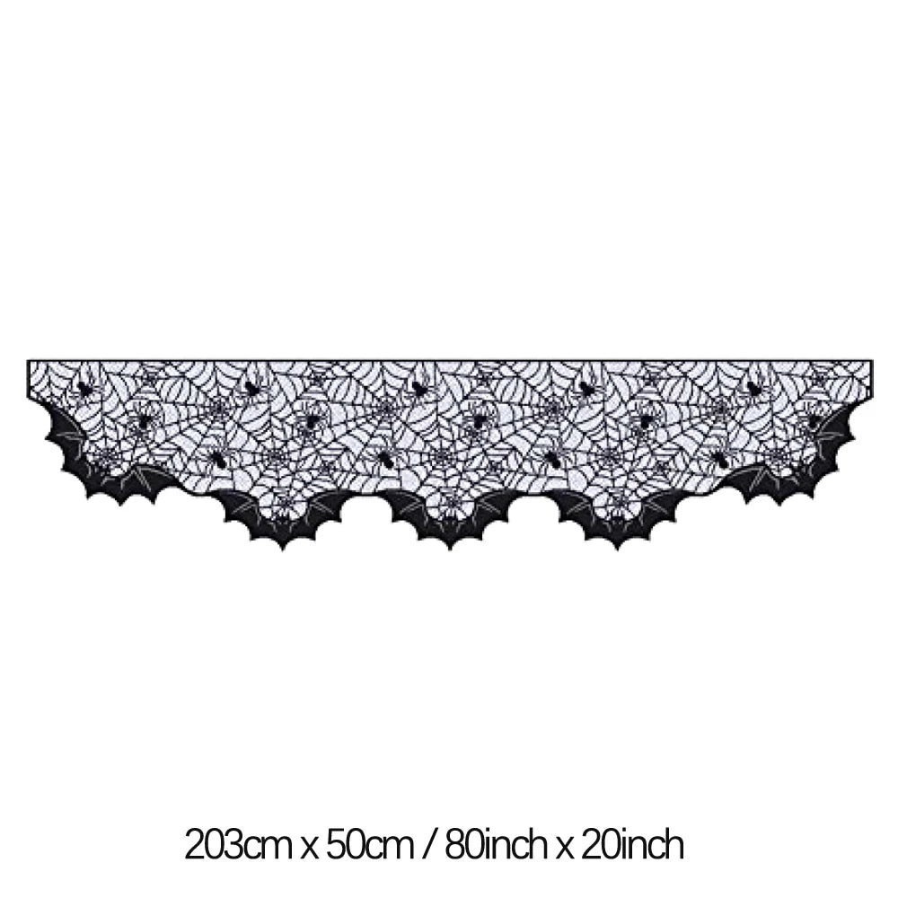 chemin table halloween noir toile araignee araignees etoiles gothique decoration table fête halloween