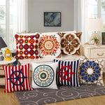 housse coussin coton ethnique boho chic motifs floraux mandala voiture