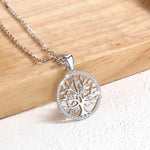 Pendentif arbre de vie argent 925 pierre grise