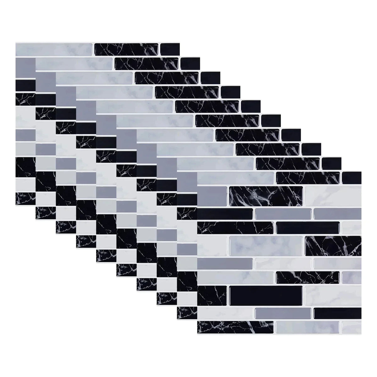 autocollants muraux marbre bleu gris blanc modernes 10 pièces 10cm 10cm imperméables self adhésifs