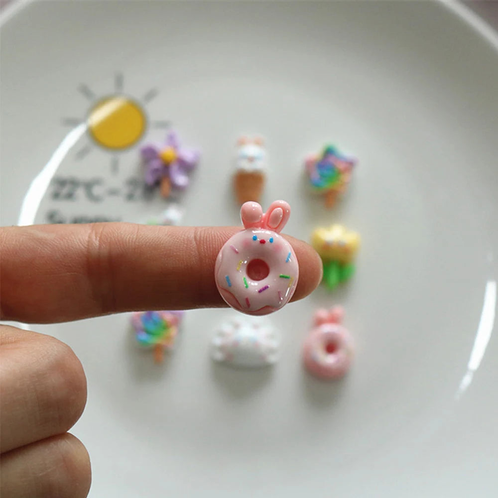 bijoux cuisine pâte sucre fleurs bonbons nuages multicolore opacité 20x18mm 20x17mm 19x16mm 23x14mm 17x17mm
