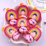 figurines animées colorées cartoon personnages accessoires coronnes chapeaux sacs ornement scrapbooking bricolage