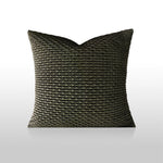 taies d'oreiller jacquard patchwork moderne rayées marron doré élégantes respectueuses environnement adhésives maison