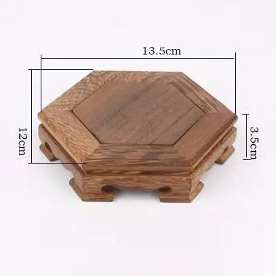 support poterie bois sculpté artisanal blanc vert marron figurine incluse traditionnel deco
