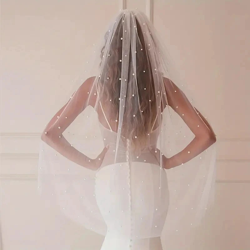 voile mariée blanc blanches classique bord coupé clips fixation polyester unique femme
