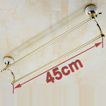 porte serviettes mural doré acier inoxydable barres doubles finition chromée classique fixations vis inclusées