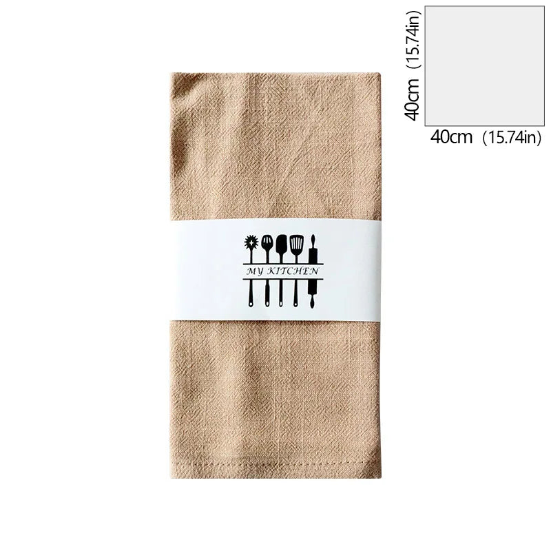 serviettes table coton texture lin moderne vert jaune gris rose beige blanc opaques clips