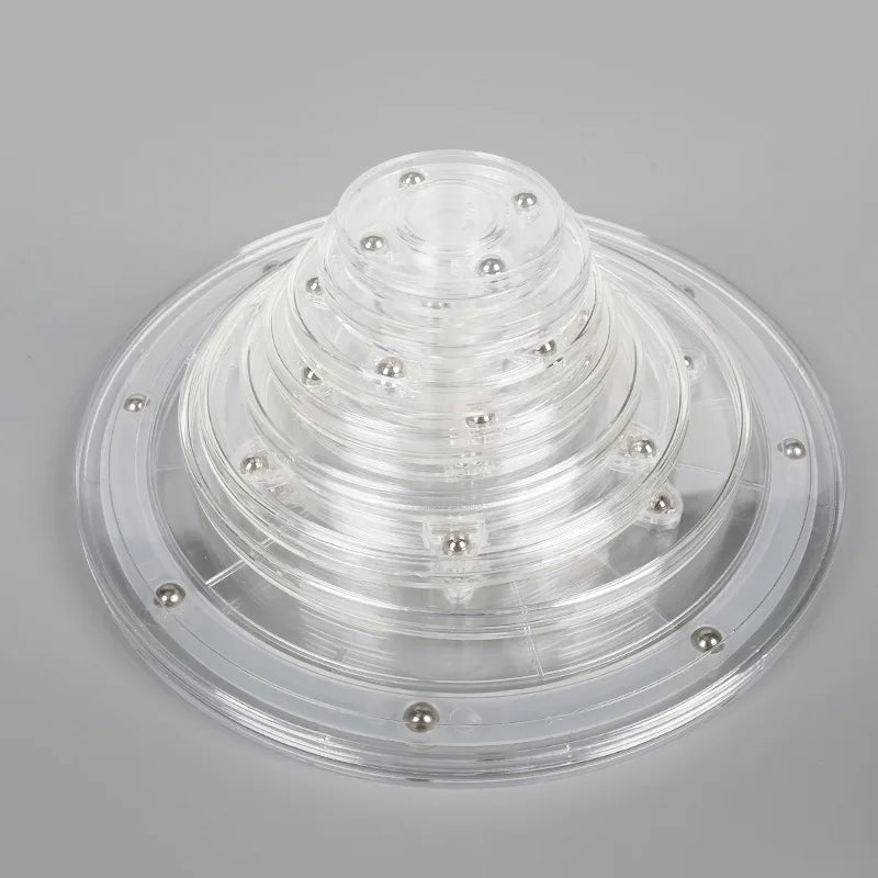 support pot transparent rotatif base ronde lazy susan plastique acrylique moderne fixations bijoux décoration