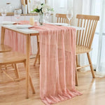 ruban table classique rayures horizontales blanc gris rose vert rouge table fête decoration table