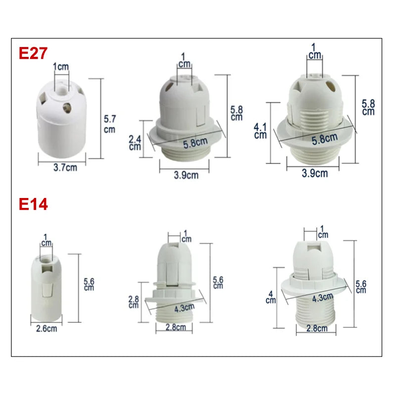 support douille lampe e14 e27 base abat jour moderne noir blanc fixation adhésive