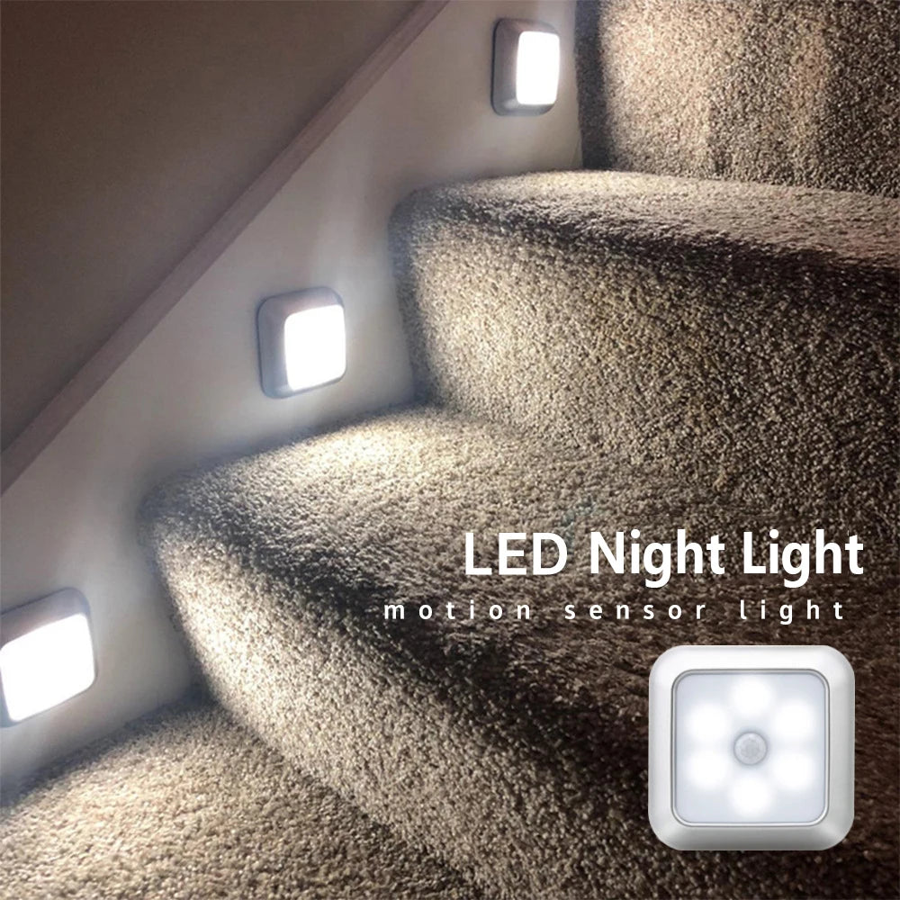lampe nuit led motion sensor blanc moderne minimaliste autoinstallation adhésif 5v rechargeable sans fil