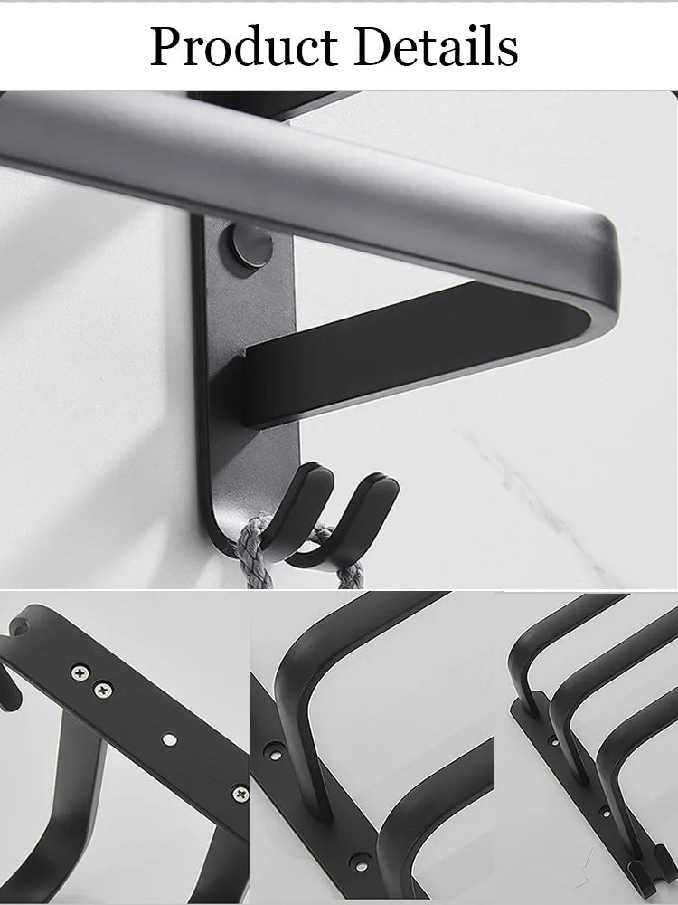 porte serviettes mural noir anti rust porte serviettes bain organisateur salle bain moderne