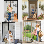 rideau porte magnétique anti insectes polyester noir maille fine moderne plié maison sécurité chambre