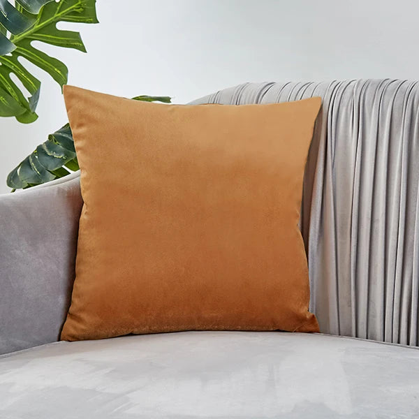housses velours coussins decoratifs jaunes modernes salon chambre 45x45cm