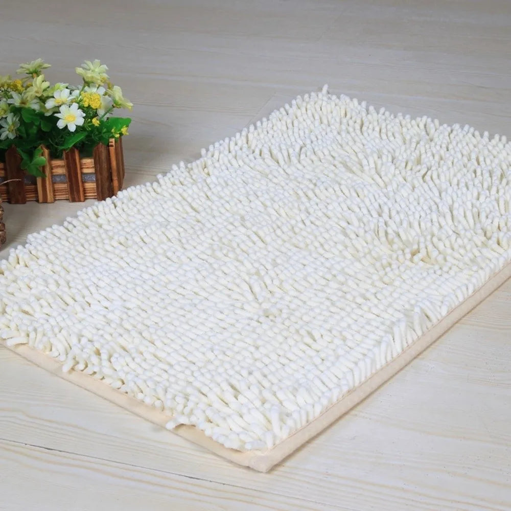 tapis bain polyester anti dérapant lavable machine moderne gris bleu marron texture boules 40x60cm