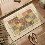 tapis bain moderne gris uni noir multicolore antidérapant polyester résistant rides