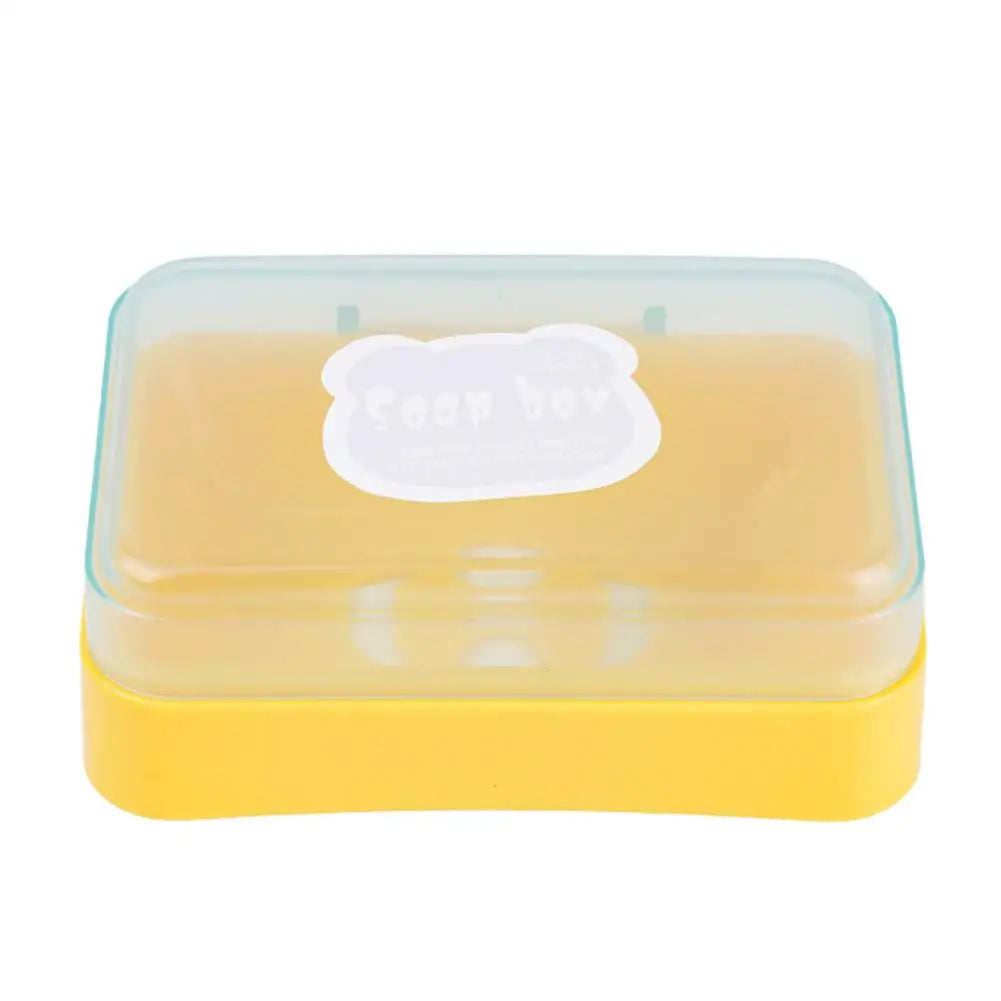support savon transparent moderne couleurs vert beige rose jaune salle bain egouttoir couvercle rabattable