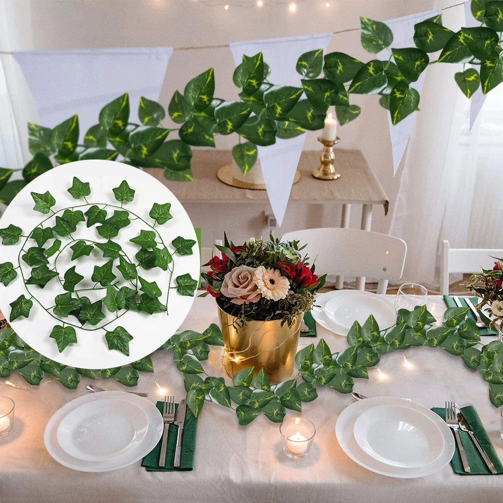 guirlande artificielle feuilles lierre vert décoration jardin intérieur fête mariage extérieur plante vigne