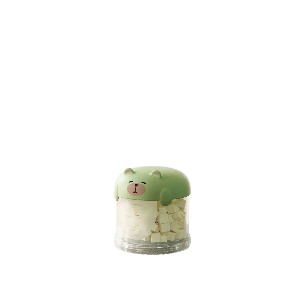 boîtes rangement aliments animaux compagnie moderne visage mignon couleur beige vert jaune étanches humidité