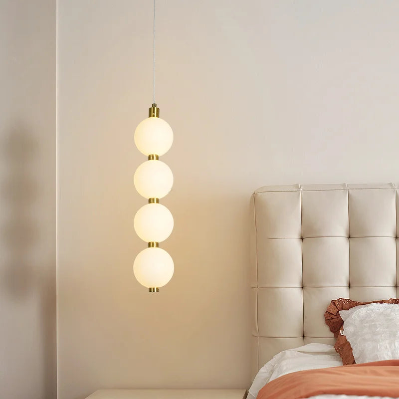 lumières suspendues modernes globes blanc doré chambre salon led minimalistes