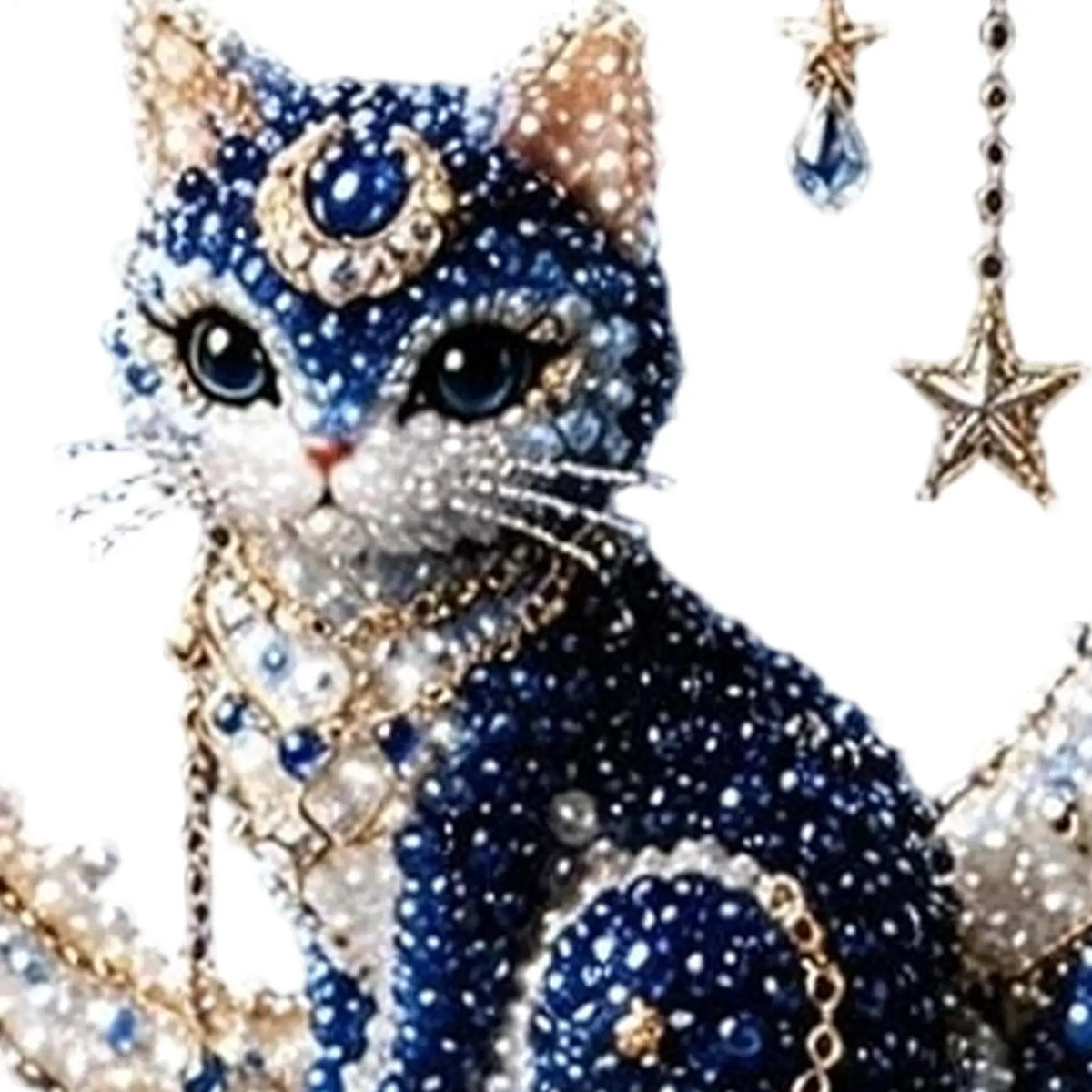 bijoux artisanal assembler cristaux motifs floraux bleu blanc doré maison