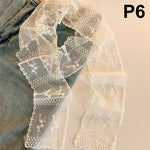 ruban dentelle fine motifs floraux blanc élégant décoratif bohème joint taille accessoire corps