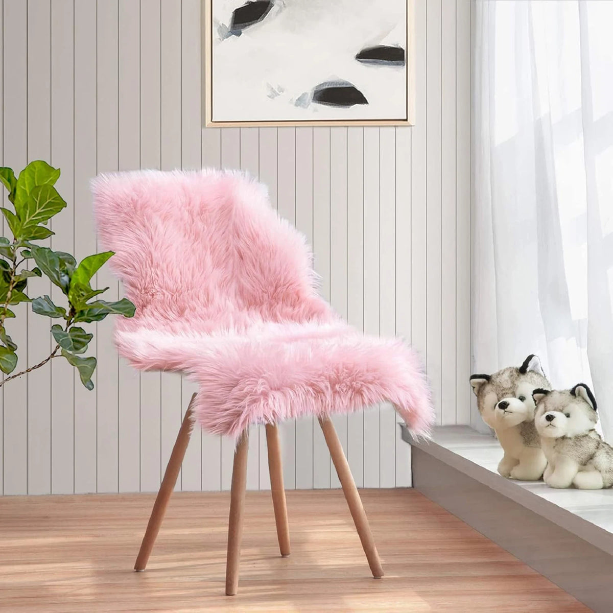 tapis moderne fourrure synthétique douce ovale blanc noir salon chambre