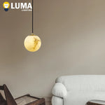 suspension lumineuse moderne marbrée dorée chambre salon éclairage haute qualité