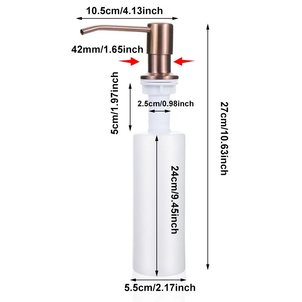 distributeur savon liquide moderne blanc doré cuivre noir matériau plastique poignée