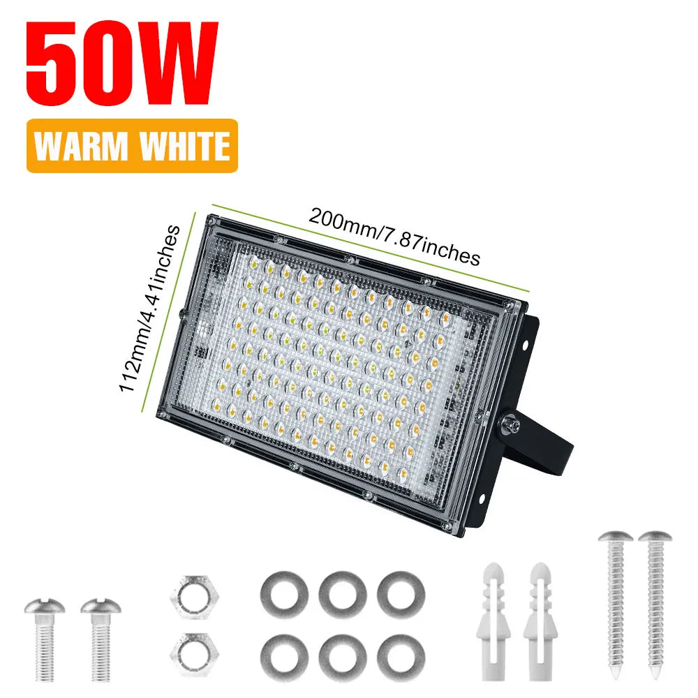 projecteur led extérieur ip65 220v blanc froid moderne réverbere mur vis fixations aluminium