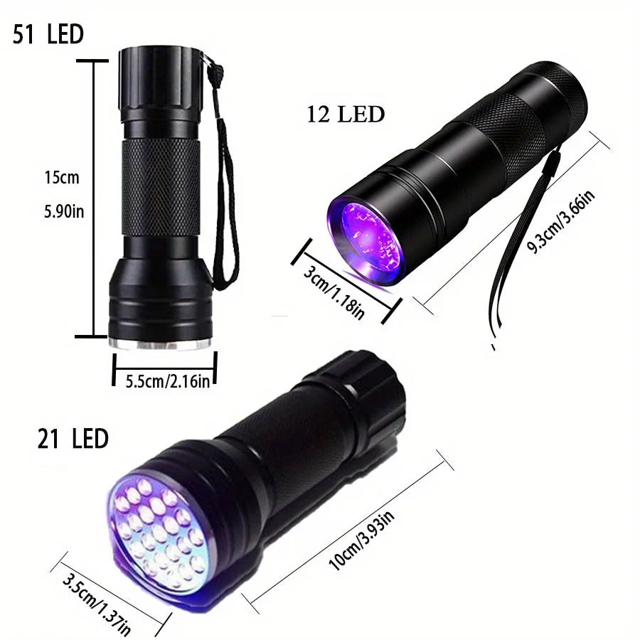 lampe torche uv noir texturée moderne cordelette détecteur urinaire animaux étancheurgence nail dryer 350