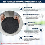tapis protection induction silicone noir rayures radiales anti dérapant moderne cuisine chống trầy