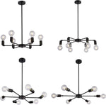 chandelier industriel moderne or noir ampoules e26 verre transparent