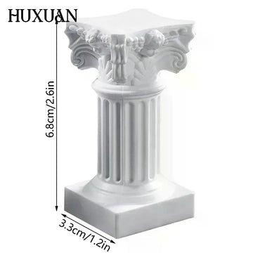 colonne grecque miniature résine blanche dorée sculptée classique decoration interieur bougeoir
