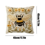 housse coussin lamas brodés fond texturé beige marron anniversaire noel décoration chambre