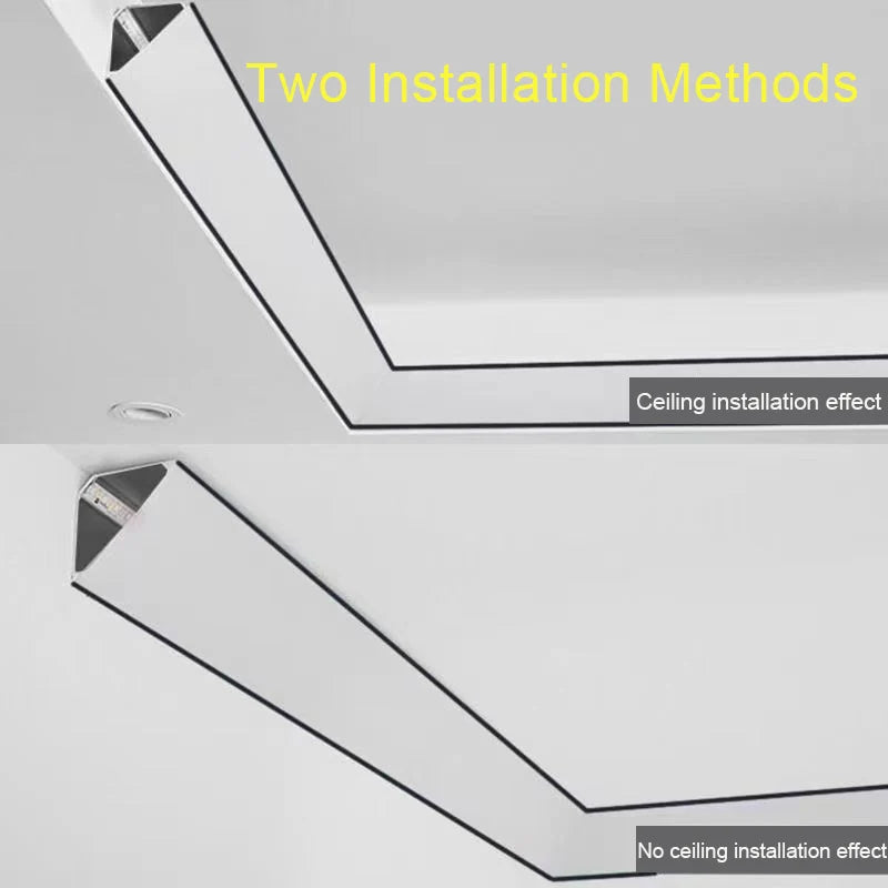 Éclairage indirect créé par le profilé LED plafond 45°