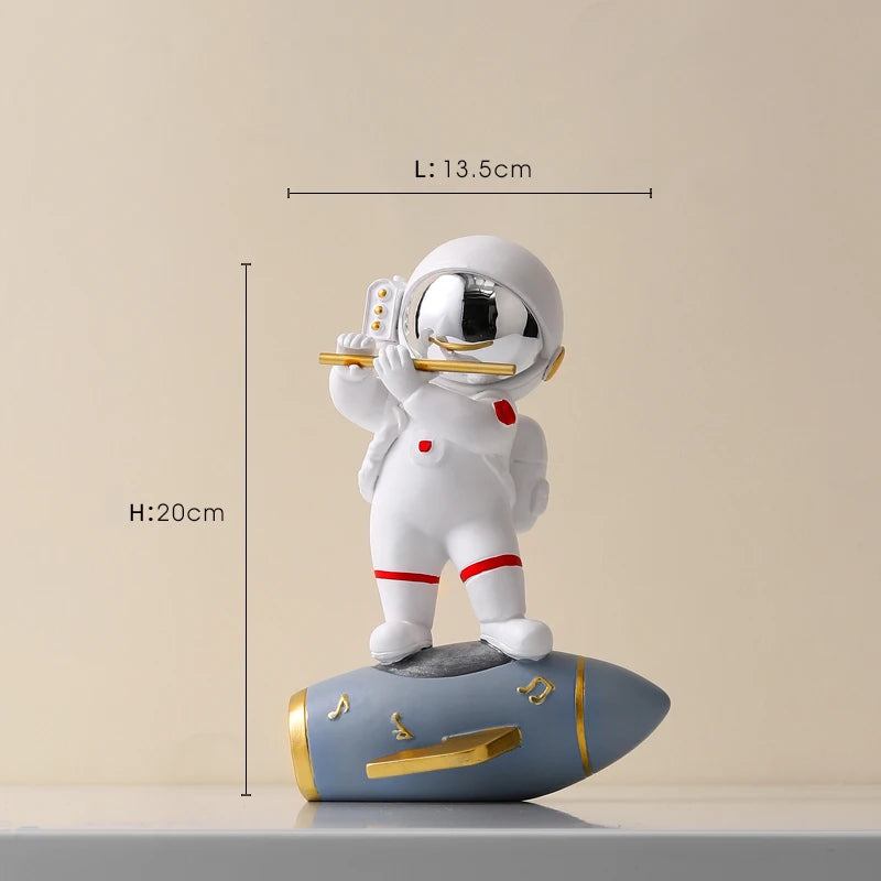statue astronaute résine saxophone doré guitare violoncelle moderne décoration intérieure chambre salon
